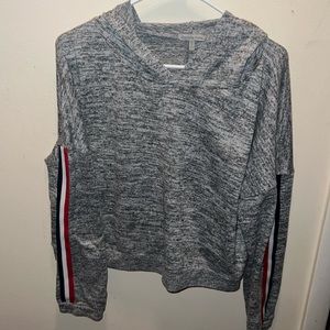 Grey crop top hoodie